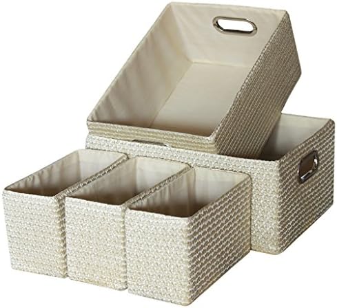 laroom 13045 – Set 5 Baskets, Beige