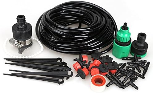 FomCcu 5M DIY Micro Drip Irrigation System Plant Self Watering Garden Hose Kits