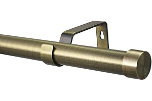 Your Home Online 28mm Extendable Eyelet Curtain Pole Metal Brushed Chrome Brass Copper Black Complete Rod Set Riga Finial (1-2m, Antique Brass)