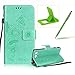 Price comparison product image Strap Leather Case for Sony Xperia X Compact,Wallet Flip Case for Sony Xperia X Compact,Herzzer Bookstyle Stylish Brilliant Green Butterfly Sunflower Ants Pattern Stand Magnetic Smart Leather Case with Soft Inner for Sony Xperia X Compact + 1 x Free Green Cellphone Kickstand + 1 x Free Green Stylus Pen