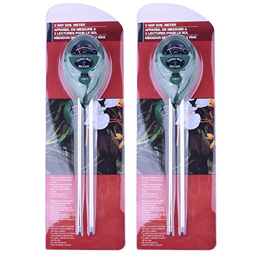 Bodentester digitales Bodenmessgerät für Pflanzen Kuman 2 Packs 3-in-1 Soil Moisture Meter Light and PH acidity Tester Plant Tester Indoor Outdoor Soil Moisture Sensor Meter Plant Care Hygrometer Water Monitor for Garden Farm Lawn KP01 - 6