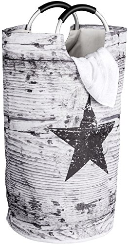 Wenko 3440806100 Wäschesammler Jumbo Star Wäschekorb, Fassungsvermögen 69 L, Polyester, mehrfarbig, 38 x 38 x 72 cm - 2