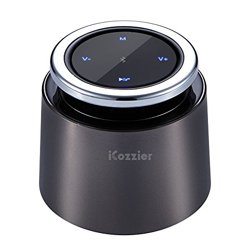 iCozzier Altoparlanti Bluetooth 4.0 super portatile, Alta FedeltÃ  Senza fili Altoparlanti con Controlli Touch Molto Sensibili e Microfono Interno, Chiamate in Viva Voce, Slot Schede TF - Nero Grigio