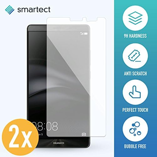smartect Glass Screen Protector for Huawei Mate 8 [2 Pack] - 9H Tempered Glass - Bubble-Free Protective Film - Anti-Fingerprint Screen Cover