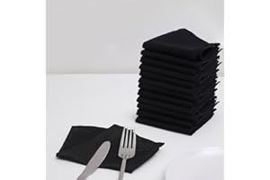 Urby Eco Hanky 10 X 10 Inches Reusable Mini Napkins Eco Friendly Size Ideal Use As Kids Napkins for Lunch Or Low Waste Replacement of Paper Napkins & Paper Towels (Mini-12pk, Black)