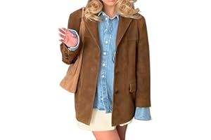 IDEALSANXUN Chaqueta de ante para mujer, para otoño e invierno, a la moda, informal, de gran tamaño, de piel sintética, gabardina