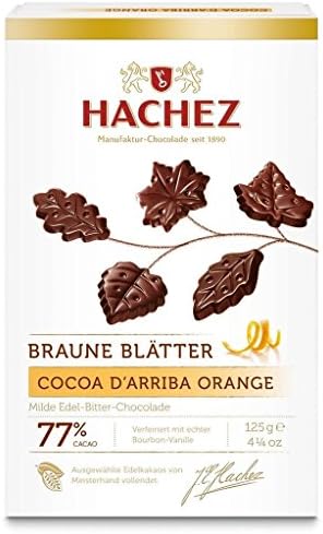 Hachez Braune Blätter Cocoa d'Arriba Orange (125 g)