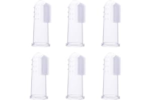 VAEIORP 6 szt. Gumowa szczoteczka do zębów dla niemowląt Wielokolorowe silikonowe szczoteczki do zębów dla niemowląt Szczoteczka do zębów dla dzieci bezpieczna dla dziąseł do masażu jamy ustnej z etui