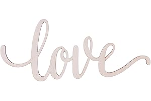 WINOMO Love Lettere di Legno Non Finito Scritta Love Legno da Parete Decorazione 30.5x12.7x0.4cm
