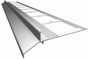 Renoplast® Profilé D'égout en Aluminium K30 200cm Gris| Finition de Terrasse| Sols Carrelés sur Mortier-colle| Systèmes D'évacuation D'eau Profilé D'angle | Protection Anticorrosion Profilés de Balcon