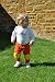 BABY CRAWLING TROUSERS for Girls and Boys. High Quality 100% Cotton, Interlock with Soft Double Knee Patches/Pads to Protect Little Knees. 12-18 months, Cherry Tomato.