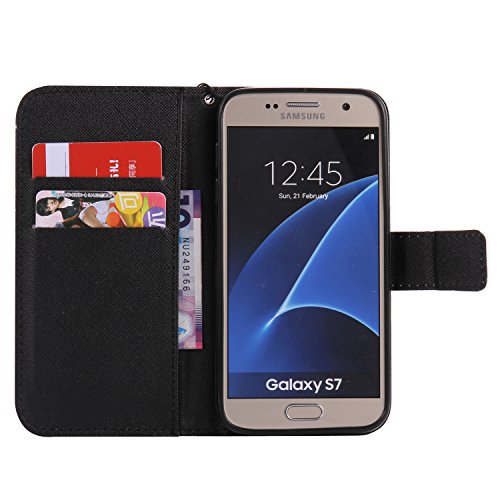 Feeltech Samsung Galaxy S7 Hülle PU-Leder und Brieftasche Bunte Muster Fall mit Magnetverschluss, Hybrid-Kickstand mit Stand-Funktion, schlagen Sie schützende weiche TPU Stoßstangenabdeckung und Kreditkartenhalter für Samsung Galaxy S7 Handgelenk Bügel-Buch-Art-Geldbeutel-Tasche mit 2 In 1 Berühren Sie Stift – London - 6