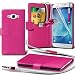Produktbild i-Tronixs (Pink) <b> Samsung Galaxy A8 hülle Schutzhülle Fall  hülle Schutzhülle Premium Quality Book PU-Leder-Mappen-Schlag mit Kredit- / Bankkarte Slot-Kasten-Haut-Abdeckung mit Aluminium Earbud Kopfhörer, Poliertuch und Mini-versenkbaren Stylus Pen