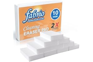 FABRIO Melamine Cleaning Eraser Sponges - Pack of 10 (2 x Denser) - Ideal for Kitchen, Bathroom, Walls, Stains, and More - Multi - Surface Cleaning