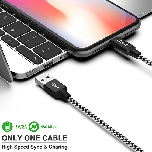C  ble Lightning chargeur iPhone  JUFD 3Pack  1M   2M   3M  usb    c  ble Lightning  Apple MFi certifi    haute Lifespan nylon tress   Charging rapide C  ble pour iPhone X   8 7   7plus 6   6s   6 Plus   5   5c   5s SE iPad Air 3   iPad Pro