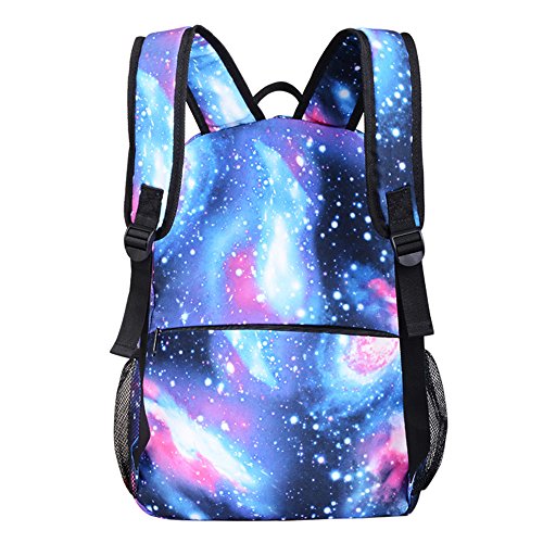 Ivystore Sternenhimmel Noctilucence Casual Unisex Schule Umh  ngetasche wasserdicht Laptop Rucksack mit USB-Ladeanschluss Rucksack mit 1   frei Federm