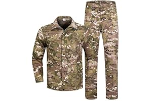 Uplateng Kids Camouflage Uniform Suit Outdoor Outward Camp Military Training Uniform Student 110-190