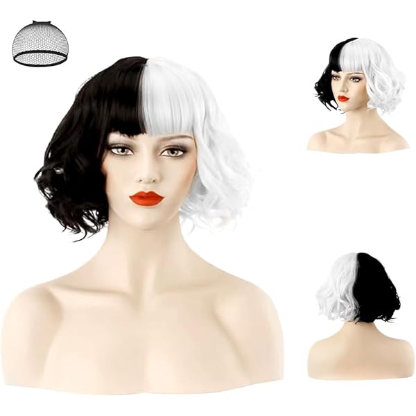 Parrucca Demonia Bianco E Nero Widmann - Per Halloween, Carnevale E Feste In Maschera - Foto 10