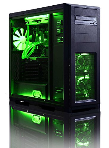 VIBOX Apache Komplett-PC Paket 9 Gaming PC – 4,1GHz AMD FX 6-Core CPU, GTX 1050 Ti GPU, Super, Wassergekühlter Desktop Gamer Computer mit Spielgutschein, 22″ HD Monitor, Gamer Tastatur & Mouse, Windows 10, Grün Innenbeleuchtung, lebenslange Garantie* (3,5GHz (4,1GHz Turbo) Superschneller AMD FX 6300 Sechs 6-Core Prozessor CPU, Nvidia GeForce GTX 1050 Ti 4GB Grafikkarte GPU, 16GB Team Elite 1600MHz RAM, 1TB HDD Festplatte, Raijintek Triton Wasserkühler, 85+ Netzteil, Phanteks Gehäuse) - 3