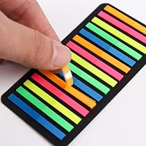 IMagitek 300-Piece Neon Index Tabs & Page Markers - Translucent Sticky Notes, Accordion Style, 5 Colors