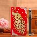 Produktbild Locaa(TM) For Microsoft Lumia 540 Nokia Lumia540 3D Bling Pfau Case + Griffel + Anti Dust plug Deluxe Luxus Perlen Diamant niedlich Schöne Retro Card Holder Wallet Protection Hülle - [Pfau Serie] Rot Holster - Rot Pfau
