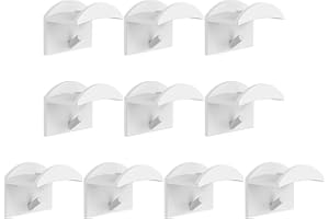 LdawyDE Hat Rack, 10 PCS Self-Adhesive Baseball Hat Storage Stand Wall Mount No Drilling Cap Rack Hat Hanger Holder for Wall Hats Headphone Necklace Headband Key Ring Organize
