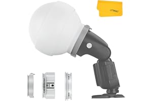 Godox ML-CD15 Diffuseur Dôme avec 3 Types D'adaptateurs, Dôme de Diffusion Silicone pour Godox V1 V1 Pro V100 TT685II V860II V860III AD100 Pro AD200 Pro AD200 ProII AD300 Pro AD400 Pro ML30 Bi ML60 Bi