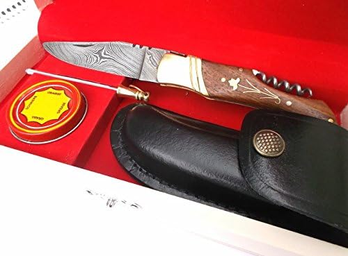 1901 Damascus steel Palissandre gentlemans boxed set.