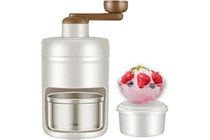 HGGZEG Broyeur à glace manuel, machine à glace portable et machine à cône de neige avec moule à glaçons pour faire de la crème glacée, mélanger de la Slushie et d'autres boissons glacées amusantes