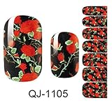 Nail Art Stickers Full Wrap Space Design- Flower Nail Sticker Tattoo - FashionLife
