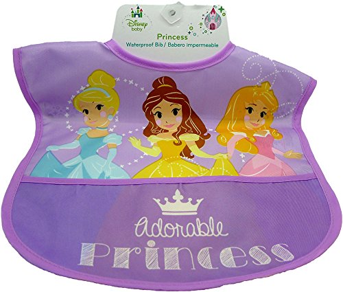 Disney Baby Waterproof Bib with Crumb Pocket - Disney Princess - Adorable Princess