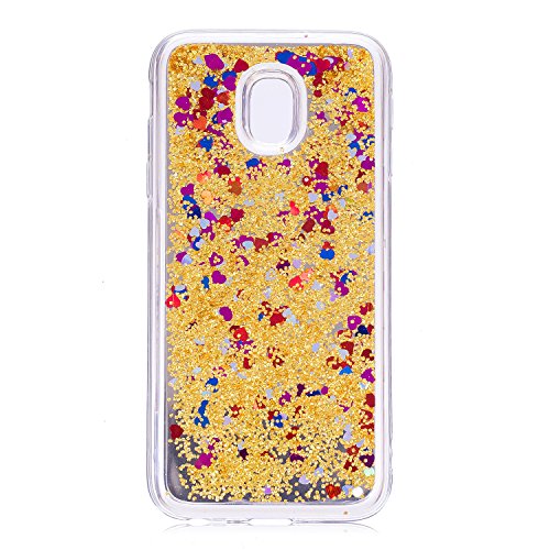 Custodia Cover Samsung Galaxy J5 2017, Samsung Galaxy J5 2017 Liquid Quicksand Case, 3D Creativo Bling Sabbie Mobili Flessibile Silicone TPU Bumper Telefoni Telefono Cellulari Smartphone Protezione Cover ,Adesiva Carino SplendÃ¨nte LÃ¬quido Sabbie Mobili Protettiva Cellulare Astuccio Cover Rigida Guscio per Samsung Galaxy J5 2017 - Sabbie mobili dorate