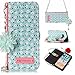 Produktbild Samsung Galaxy S8 Plus Handyhüllen, KingSang Lederhülle Ledertasche Multi Umschlag Wristlet Handtasche Geldbörse Fall Schutzhülle Folio Brieftasche Schutz für Samsung Galaxy S8 Plus (6.2") Handbag Leder Case Cover mit Ständer Grün Blume Light Green