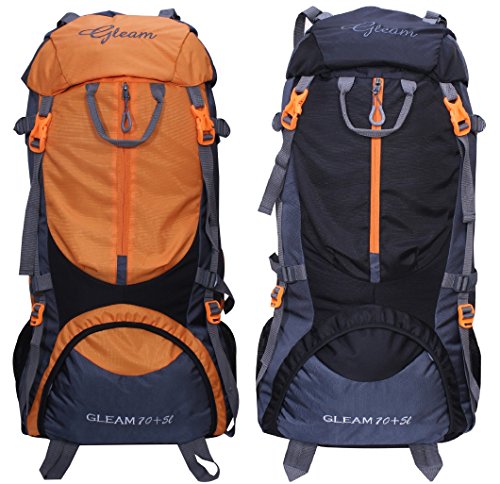 Gleam 0109 75 ltrs Orange & Black Rucksack with Rain Cover (set of 2 Combo) RS.3699 (59.00% Off) - Amazon