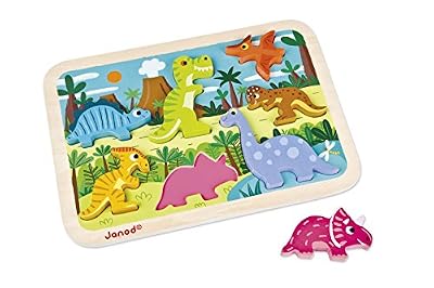 Janod chunky puzzle en bois janod dinosaures 7 pièces