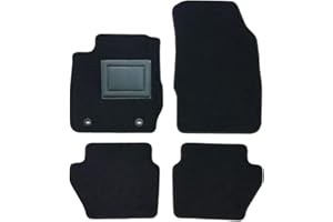 OFFICINE MILANO IL TUO STILE IN AUTO. 4 Tappetini in Moquette con Bottoni Tondo per Ford Fiesta Compatibile con Modelli dal 2008 al 2017, Fondo Antiscivolo con Battitacco in PVC - Alta Qualità - Made in Italy - OFFICINE MILANO