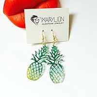 Ananas tropische Ohrringe - Ananas Tropfen Ohrringe - Trending Schmuck - Ananas Schmuck - Rockabilly Schmuck - Neuheit Frucht Ohrring