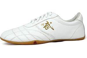 fayengan Scarpe Taichi Kong Fu, Scarpe Taekwondo Unisex per Formazione Boxing Karate (Color : White, Size : 38 EU)