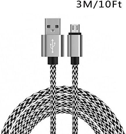 Micro USB Cables, EYESWORLD 10Ft/3M Ultra Durable High Speed Nylon Braided Sync and Charge Cables Sync and Charge for Android Smartphones Samsung, Nexus, LG, Sony, BlackBerry, HTC, Motorola, Nokia, Kindle, PS4 Controller