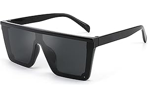 FOURCHEN Quadratische übergroße Sonnenbrille für Mädchen und Jungen, modische flache Oberseite, großer Rahmen, Sonnenbrille für Kinder