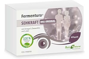 ‎AURA NATURA Lutein Zeaxanthin Capsules Eye Vitamins with Vegetable Omega-3 and Vitamins A, B2, C, D Aura Natura Fermentura Vision 60 Capsules