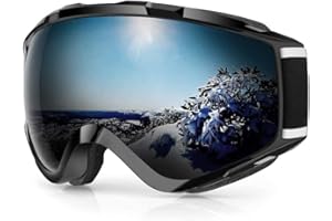 findway Masque de Ski, Lunettes de Ski pour Adulte Homme Femme Jeunesse Junior OTG Masques de Snowboard, Anti buée, 100% Anti-UV pour Sports Hiver