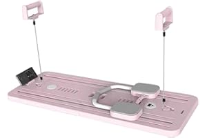 Dmuzsoih Pilates Reformer Machine Board Set - Upgraded Pilates Reformer Machine, Multifunctional Abdominal Board, Noiseless Automatic Rebound Roller Wheel Training Board With A Built-in Phone Holder