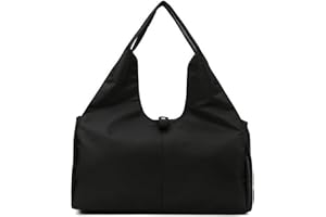LEKEFETO Sporttasche Damen Yogatasche, Yogatasche Sporttasche mit Schuhfach, Wasserdicht Reisetasche Trainingstasche, Fitnessstudio Sport Gym Tasche für Yogamatten (Schwarz)