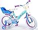 Produktbild Kinderfahrrad Disney Frozen - Die Eiskönigin - 14 Zoll mit Felgenbremse vorne und hinten, Korb und Puppensitz