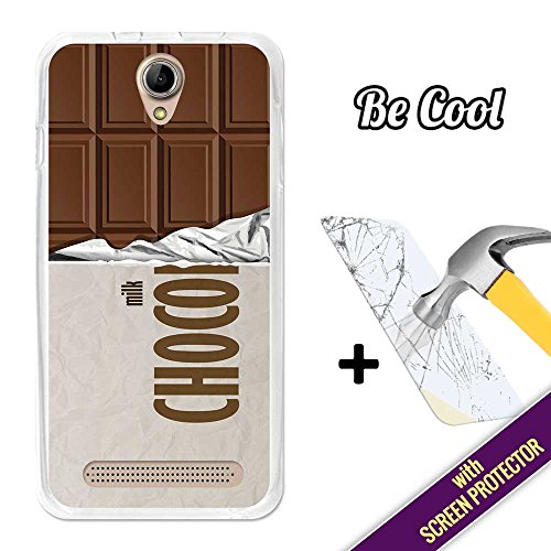 Becool® - Flexible Gel Schutzhülle für Acer Liquid Z6, TPU Hülle aus bestem Silikon gefertigt, die dank unserem exklusivem Design sich einwandfrei an Ihr Smartphone anpasst und optimalen Schutz gewährleistet. Schokoladenriegel + [Schutzglas für das Display aus Premium 9H Hartglas, ultraresistent gegen Kratzer und Stöße]