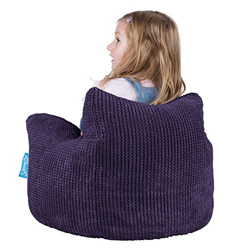 Lounge Pug®, Fauteuil Enfant, Pouf Enfant, Pompon Violet