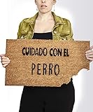  Felpudo perro\"Cuidado con el perro\" - Elena Kaede