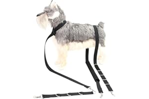 KISBEIBI 3 cinghie regolabili per la toelettatura del cane, in nylon, per la toelettatura del cane, per cani e gatti, taglio capelli, lavaggio e toelettatura (nero)