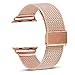 Produktbild Altsommer 4Farben Armband für Apple Watch Serie 3/2/1 42MM Milanese Magnetic Edelstahl Armband mit Edelstahl-Gürtelschnalle,Mesh Magnet mit Magnetverschluss Band für Damen Herren (Rose Gold)